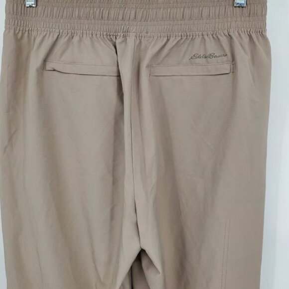 Eddie Bauer Moisture Wicking Brown / Tan Coral Accent String Jogger Pants Large - Picture 3 of 7